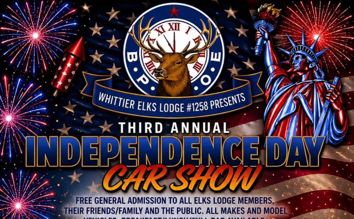 Whittier Elks Independence Day Car Show partial flyer June 2026